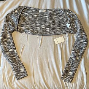 Gray Patterned Women's Shrug